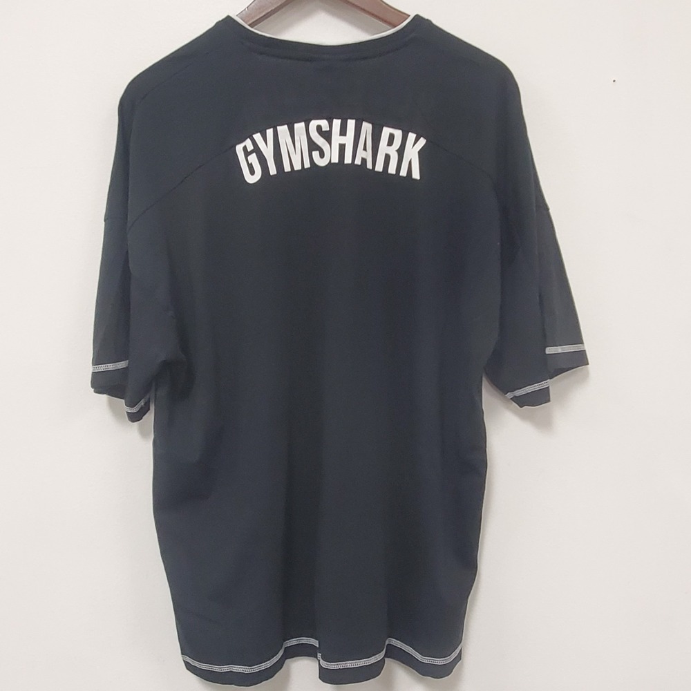 Gymshark Mens Short Sleeve Athletic T Shirt Size XXL Black Sport Logo Workout - Picture 2 of 8